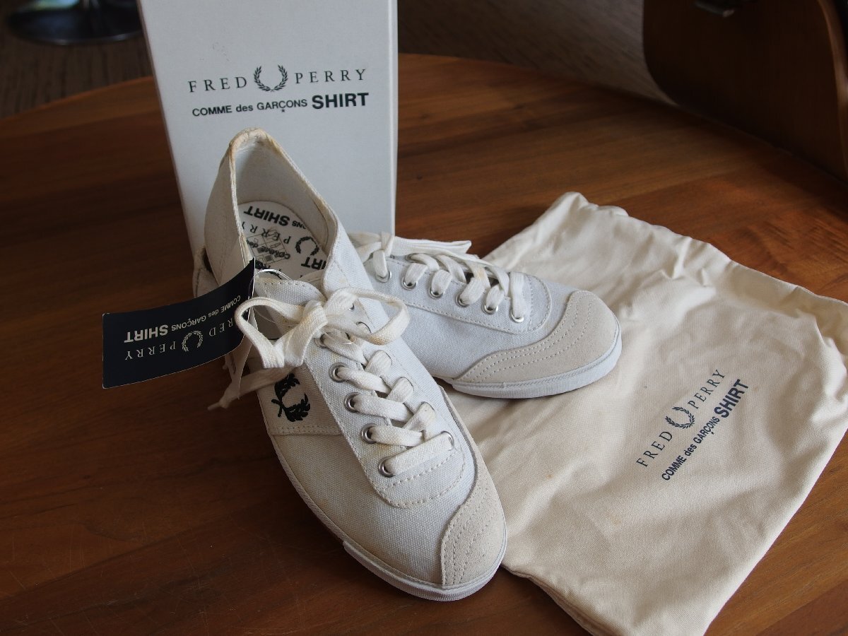 COMME des GARCONS x FRED PERRY Cotton Rubber Shoes - Size 24.5cm