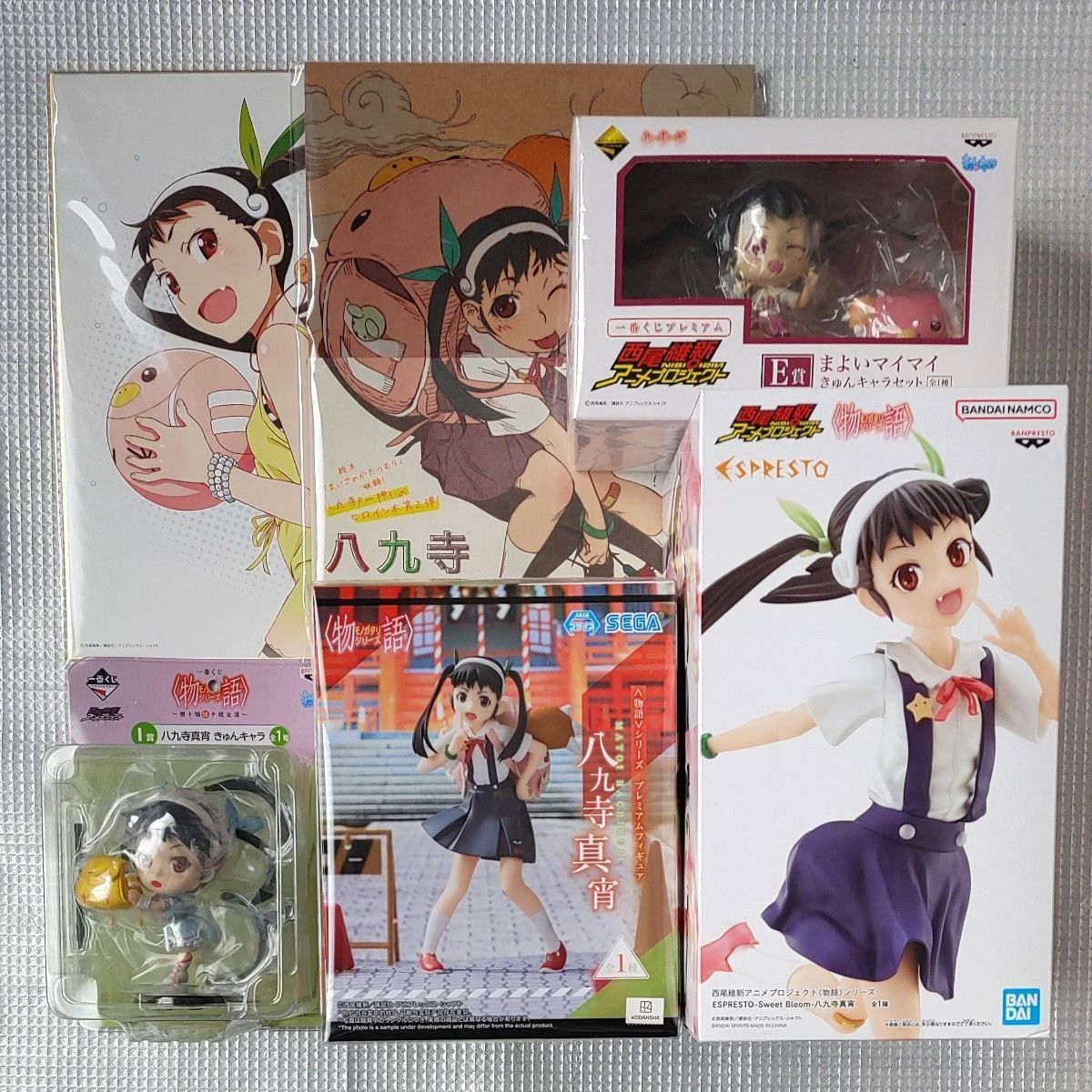[Art Plate Added] Monogatari Series Shinobu Oshino Figure Book Shikishi Lot Sale Bakemonogatari