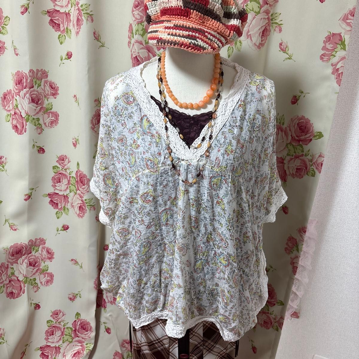 Mori girl, fairy grunge, ethnic, poncho, lace, top