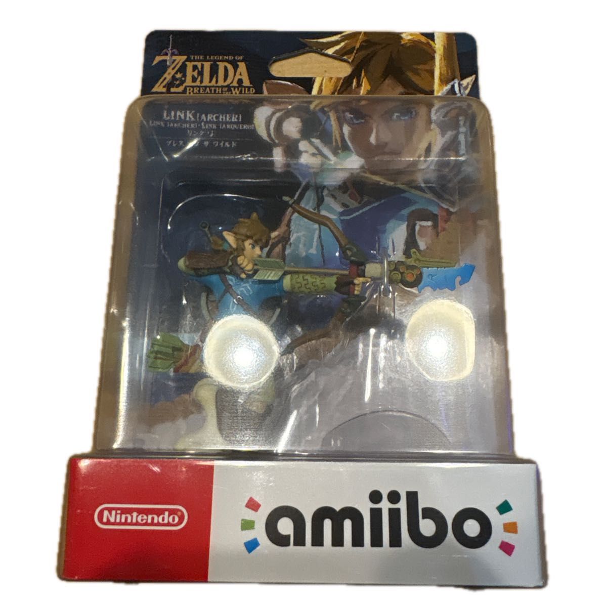 Sealed amiibo Link Archer figure from Breath of the Wild in Japanese packaging