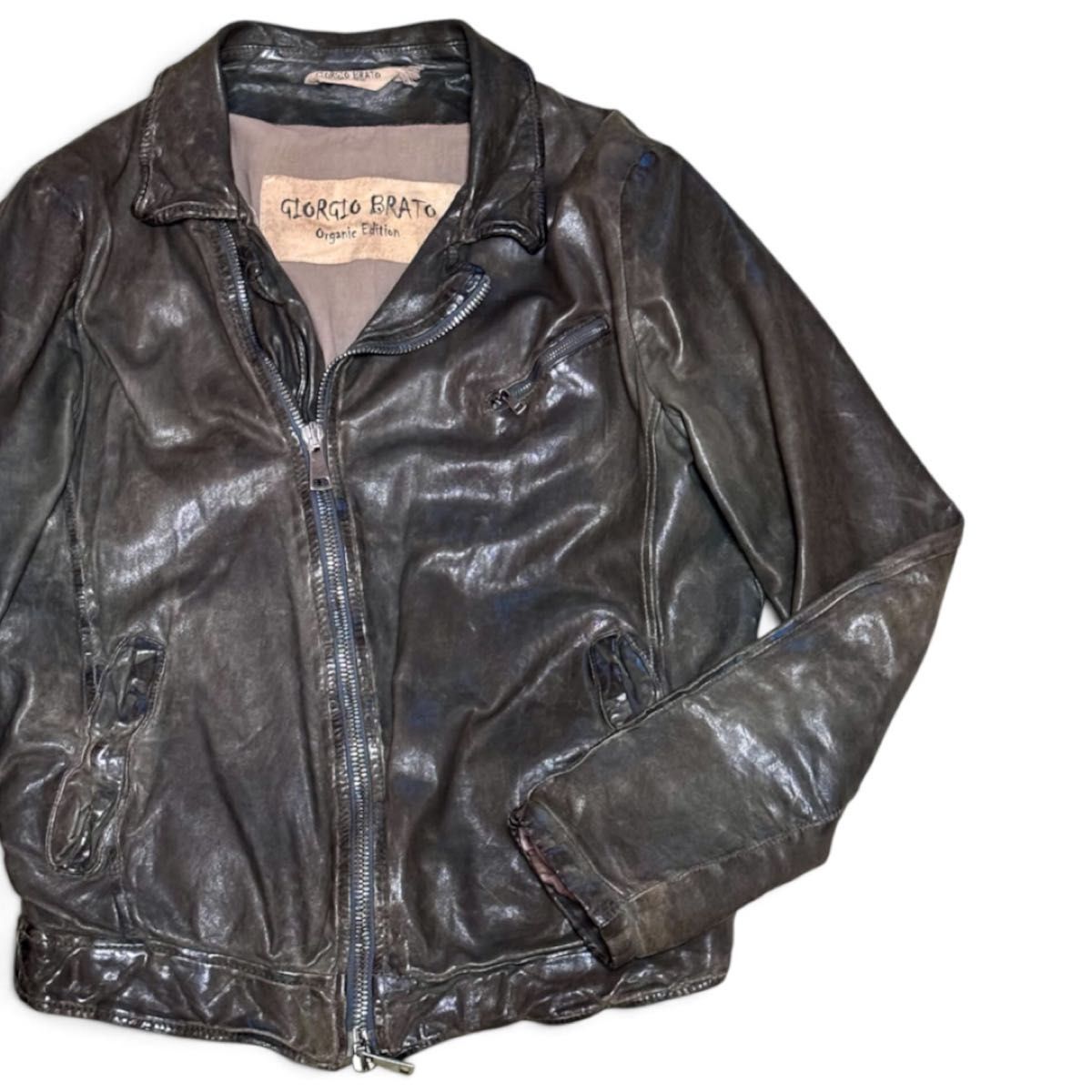 [Masterpiece] GIORGIO BRATO Organic Edition Leather Rider's Jacket 48