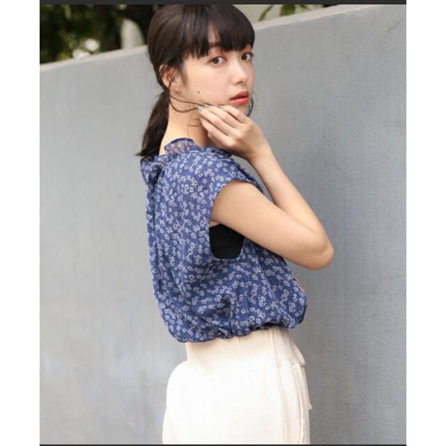 Lowrys Farm Neck Frill 2-way French Sleeve Top Blouse