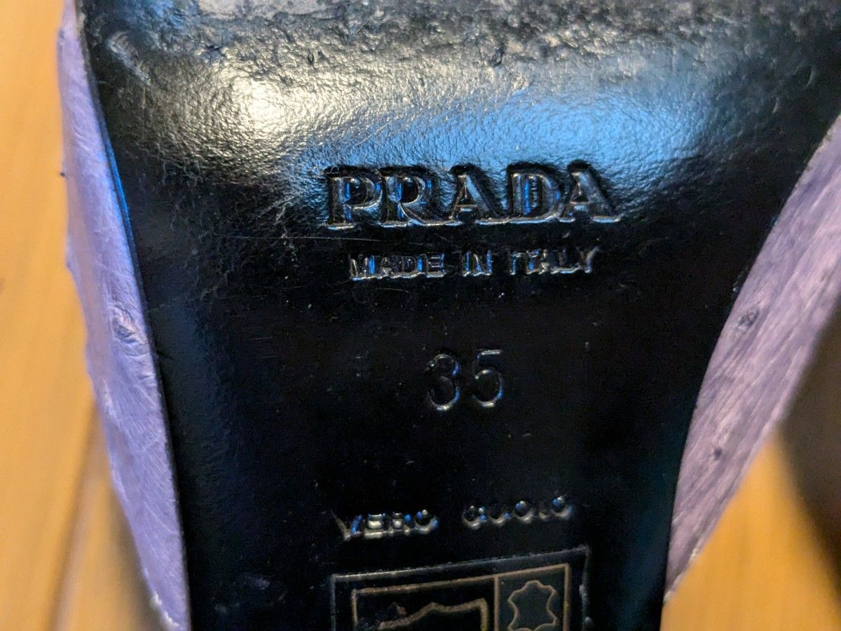 PRADA　プラダ　イタリア製　パンプス　紫 オーストリッチ風 ストラップヒール PRADA Purple Ostrich Leather Strappy Heels, 39 | eBay