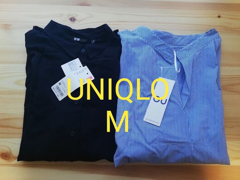 Uniqlo & GU Rayon Blouse & Skipper Shirt - Navy & Blue Stripes